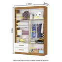 Ver imagem 4 de Guarda-Roupa Infantil 4 Portas 2 Gavetas com Espelho Branco/Cinamomo