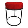 Puff Banqueta Decorativa Luxe Base de Ferro Preto Remi Móveis - Vermelho - 2