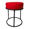 Puff Banqueta Decorativa Luxe Base de Ferro Preto Remi Móveis - Vermelho - 1