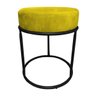 Kit 4 Puffs Banqueta Decorativa Luxe Base de Ferro Preto Remi Móveis - Amarelo - 3