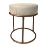 Kit 3 Puffs Banqueta Decorativa Luxe Base de Ferro Cobre Remi Móveis - Bege - 2