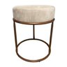 Kit 3 Puffs Banqueta Decorativa Luxe Base de Ferro Cobre Remi Móveis - Bege - 3