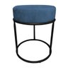 Kit 2 Puffs Banqueta Decorativa Luxe Base de Ferro Preto Remi Móveis - Azul - 3