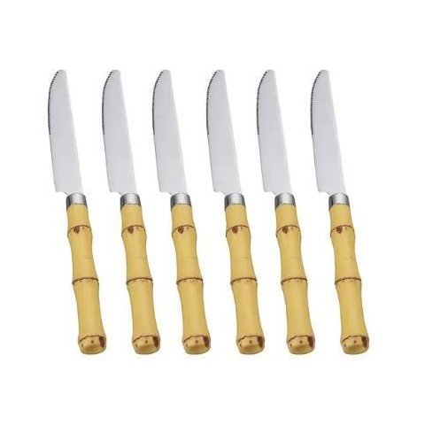 Jogo com 6 Facas de Mesa Bambu Asper 21.5 cm - Mimo Style - ATJ05F