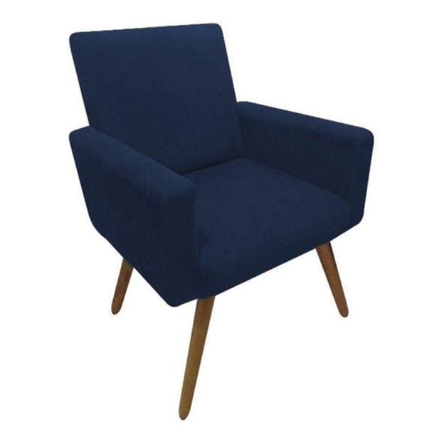 Poltrona Decorativa Nina Suede Remi Móveis - Azul Marinho - 1