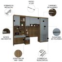 Ver imagem 2 de Guarda Roupa Solteiro Modulado Cp07 Delphi Avelã/grey L01 - Mpozenato