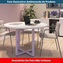 Ver imagem 2 de Mesa de Reunião Redonda P25 Pandin 110 Cm (largura) Tampo Mdp Branco Pé Aço Tubular Lilás