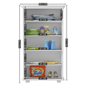 Ver imagem 2 de Armário Multiuso com 2 Portas com Chave 3 Prateleiras para Lavanderia Paris Branco