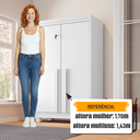 Ver mais imagens de Armário Multiuso com 2 Portas com Chave 3 Prateleiras para Lavanderia Paris Branco