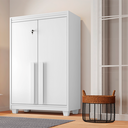 Ver imagem 7 de Armário Multiuso com 2 Portas com Chave 3 Prateleiras para Lavanderia Paris Branco