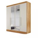 Ver imagem 2 de Guarda Roupa Solteiro com Espelho 4 Portas 3 Gavetas - Nantes-peroba/off White - Móveis Europa