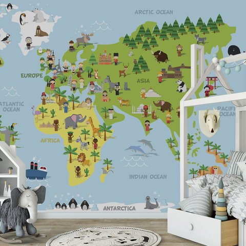 Papel de parede infantil para quarto de bebê balão avião M² VR14 menino