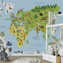 Ver imagem 1 de Papel de parede infantil para quarto de bebê balão avião M² VR14 menino