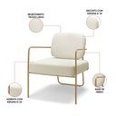 Ver imagem 3 de Poltrona Sala de Jantar Elaine Kit 2 Base Aço Dourado Linho K01 - D'rossi