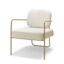 Ver mais imagens de Poltrona Sala de Jantar Elaine Kit 2 Base Aço Dourado Linho K01 - D'rossi
