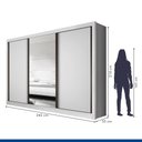 Ver imagem 2 de Guarda Roupa Casal Europa com 3 Espelho 3 Portas Minastex Branco