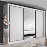 Guarda Roupa Casal Europa com 3 Espelho 3 Portas Minastex Branco - 7