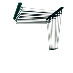 Varal Individual de Teto 100cm com 12 Varetas em Alumínio - Preto - 1