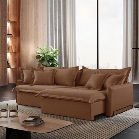 Sofá Cama Leona Retrátil e Reclinável 270 Cm Braço 15 Cm Meu Sofá Online