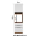 Ver imagem 3 de Torre Quente Madesa Stella 60 cm 1 Porta 3 Gavetas Rustic/Branco