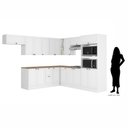 Ver imagem 3 de Cozinha de Canto Completa Modulada 12 Peças 295cm x 240cm Unna Poliman Móveis