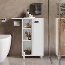 Ver imagem 3 de Armário Banheiro Organizador Compacto Nicho Porta Papel Higiênico Solution:Branco