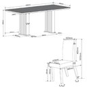 Ver imagem 5 de Conjunto de Mesa Sala de Jantar Tampo com Vidro Mond 2m 8 Cadeiras Bele Veludo Viero