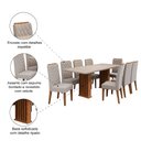 Ver imagem 6 de Conjunto de Mesa Sala de Jantar Tampo com Vidro Mond 2m 8 Cadeiras Bele Veludo Viero
