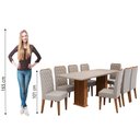 Ver imagem 7 de Conjunto de Mesa Sala de Jantar Tampo com Vidro Mond 2m 8 Cadeiras Bele Veludo Viero