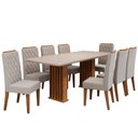 Ver imagem 1 de Conjunto de Mesa Sala de Jantar Tampo com Vidro Mond 2m 8 Cadeiras Bele Veludo Viero
