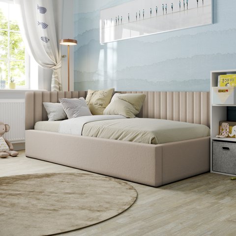Kit 30 Cabeceiras de Cama Solteiro em L Box Modulada Estofada Autocolante 3,00mx45cm