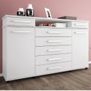 Ver imagem 1 de Cômoda 2 Portas 7 Gavetas Paris Espresso Móveis Branco