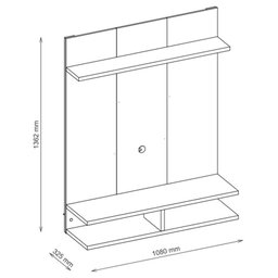 Painel para Tv até 42 com Prateleiras Açores Havana Caemmun - 2