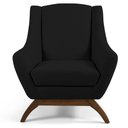 Ver imagem 4 de 2 Poltronas Base Manu Madeira B-300 Veludo Preto Domi