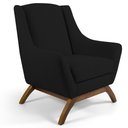 Ver imagem 5 de 2 Poltronas Base Manu Madeira B-300 Veludo Preto Domi