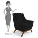 Ver imagem 2 de 2 Poltronas Base Manu Madeira B-300 Veludo Preto Domi