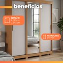 Ver imagem 4 de Guarda Roupas Casal com Espelho 3 Portas de Correr 3 Gavetas Saimon