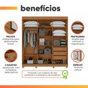 Ver imagem 2 de Guarda Roupas Casal com Espelho 3 Portas de Correr 3 Gavetas Saimon