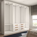 Ver imagem 4 de Guarda-roupa Casal Hilton 8 Portas 6 Gavetas Branco - Panorama Móveis