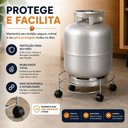 Ver imagem 5 de Suporte Multiuso com Rodízios para Botijão de Gás Galão de Água Aço Cromado