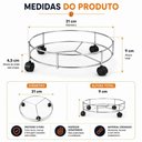 Ver imagem 3 de Suporte Multiuso com Rodízios para Botijão de Gás Galão de Água Aço Cromado