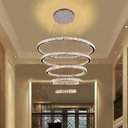 Ver imagem 1 de Lustre Pendente 5 Anéis Cristal Led 320W 3000K Bivolt