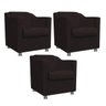Kit 3 Poltronas Decorativa Tilla Suede Marrom Bebezin - 2