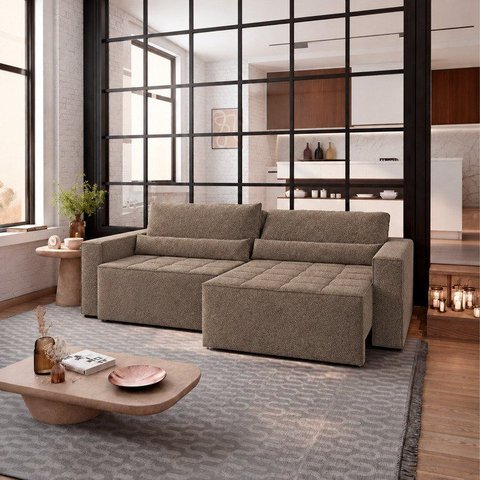 Sofá Cama Retrátil e Reclinável 4 Lugares Nepal
