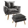 Poltrona Decorativa Opala Plus com Puff Cinza Bebezin - 1