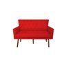 Kit 02 Poltronas Aurora Com Namoradeira Suede Vermelho Bebezin - 3