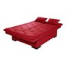 Sofá Cama Baú Reclinável em Suede Vermelho - 2