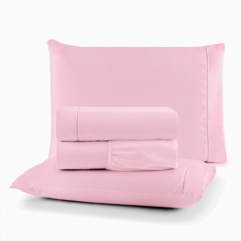 Roupa de Cama Lençol Queen 200 Fios Algodão 4 Peças em Ponto Palito Anti-pilling com Toque Suave Pre