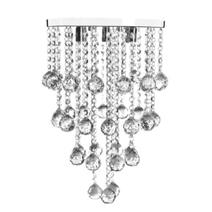 Lustre de Cristal, para Sala de Jantar e Estar , com 45 Cm de Altura, Base Inox 30cm de Diâmetro, Es