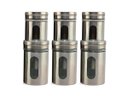 Ver imagem 1 de Kit 6 Saleiro Pimenteiro Porta Condimentos Em Vidro e Aço Inox Com Ajuste de Abertura Para Cozinha R
